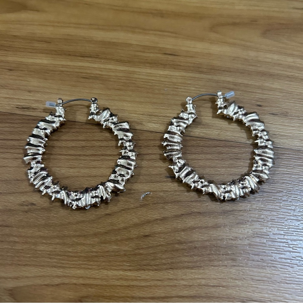 Colorful Rhinestone Hoop Earrings - Picture 3 of 3